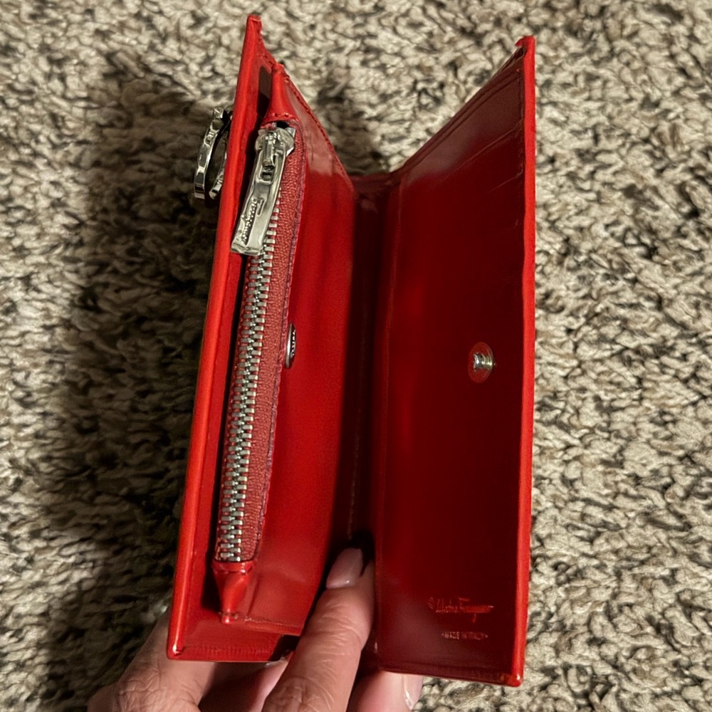 Salvatore Ferragamo authentic Vibrant Red Wallet - Picture 11 of 12